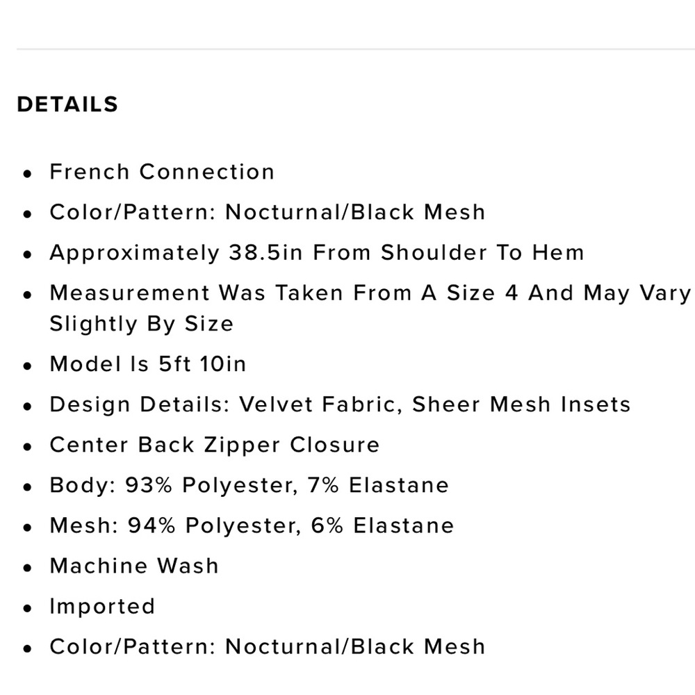 French Connection Viven Blue Velvet Dress 2 6 - Picture 8 of 8